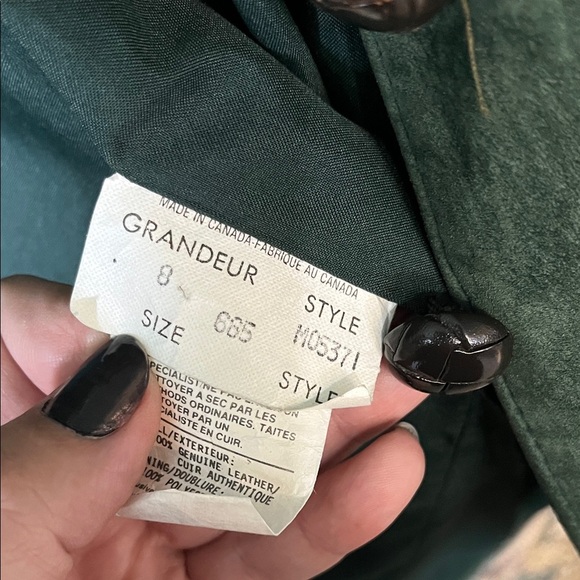 80s Vintage Green Suede Jacket M - Picture 8 of 12